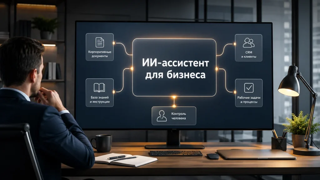 ИИ-ассистент для бизнеса, связанный с базой знаний, CRM и рабочими процессами