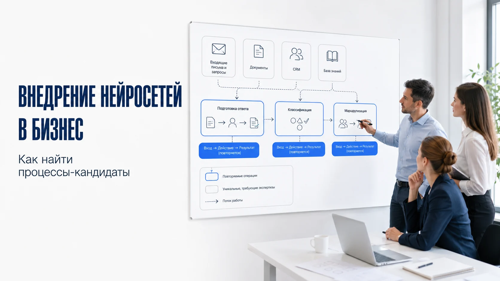 Команда анализирует повторяемые бизнес-процессы для внедрения нейросетей