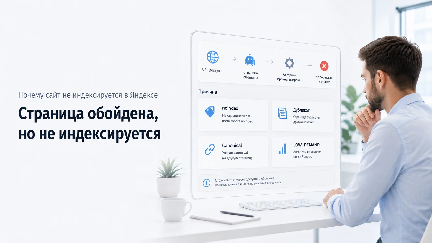 Причины, по которым Яндекс не индексирует уже обойдённую страницу