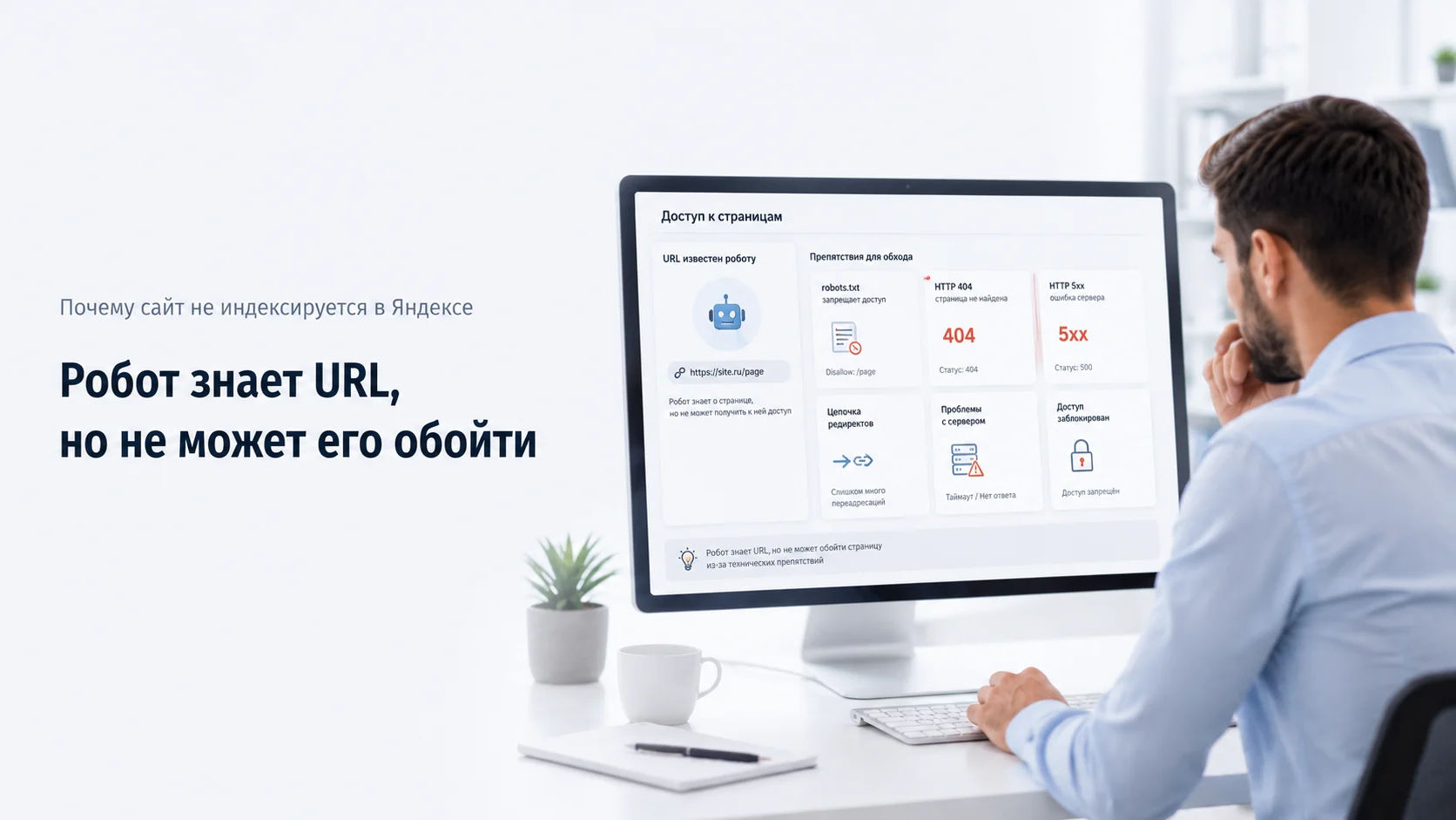 Проблемы обхода страницы роботом Яндекса: robots.txt, HTTP 404 и 5xx