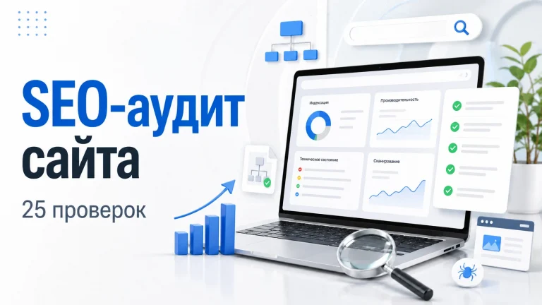SEO-аудит сайта: обложка статьи с чек-листом самостоятельной проверки
