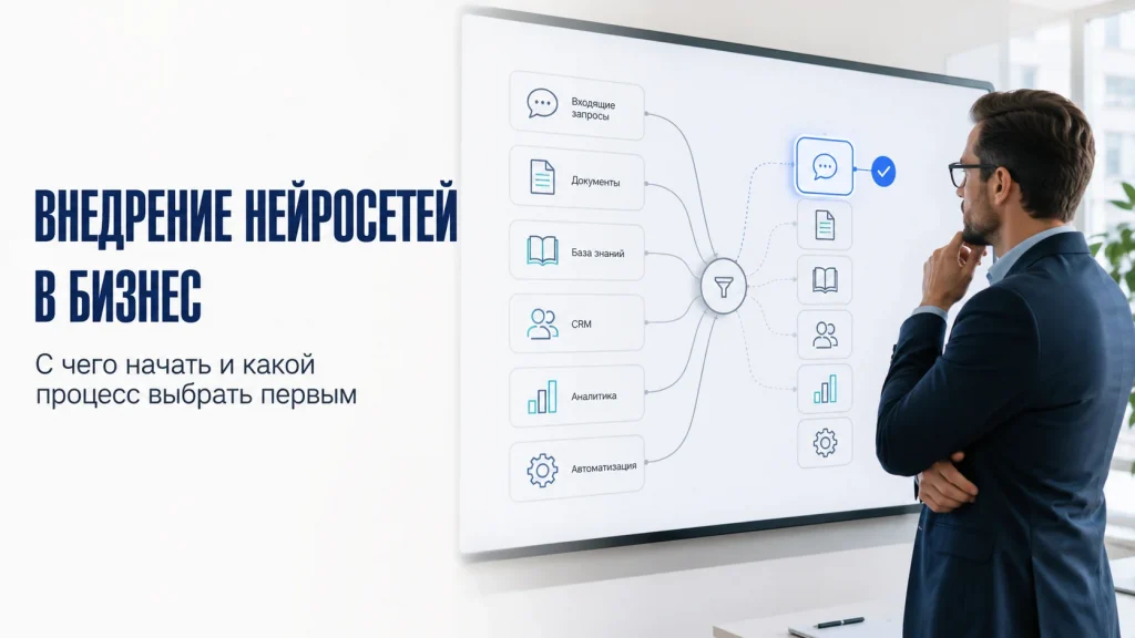 Руководитель выбирает первый бизнес-процесс для внедрения нейросетей