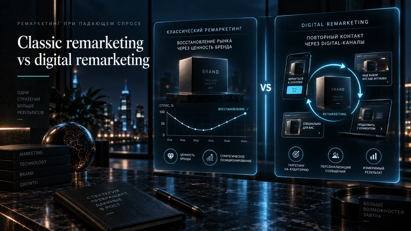 Сравнение классического ремаркетинга при падающем спросе и digital remarketing