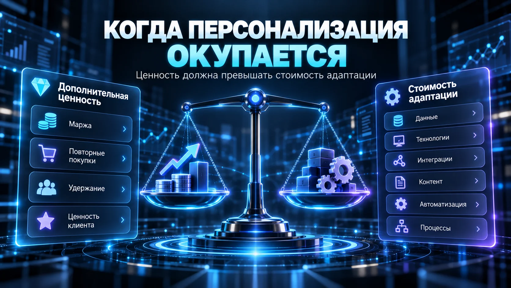 Сравнение дополнительной ценности и стоимости индивидуальной персонализации
