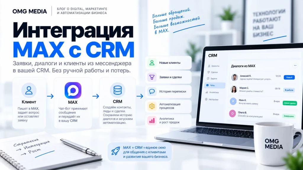 Интеграция MAX с CRM для заявок, диалогов и автоматизации