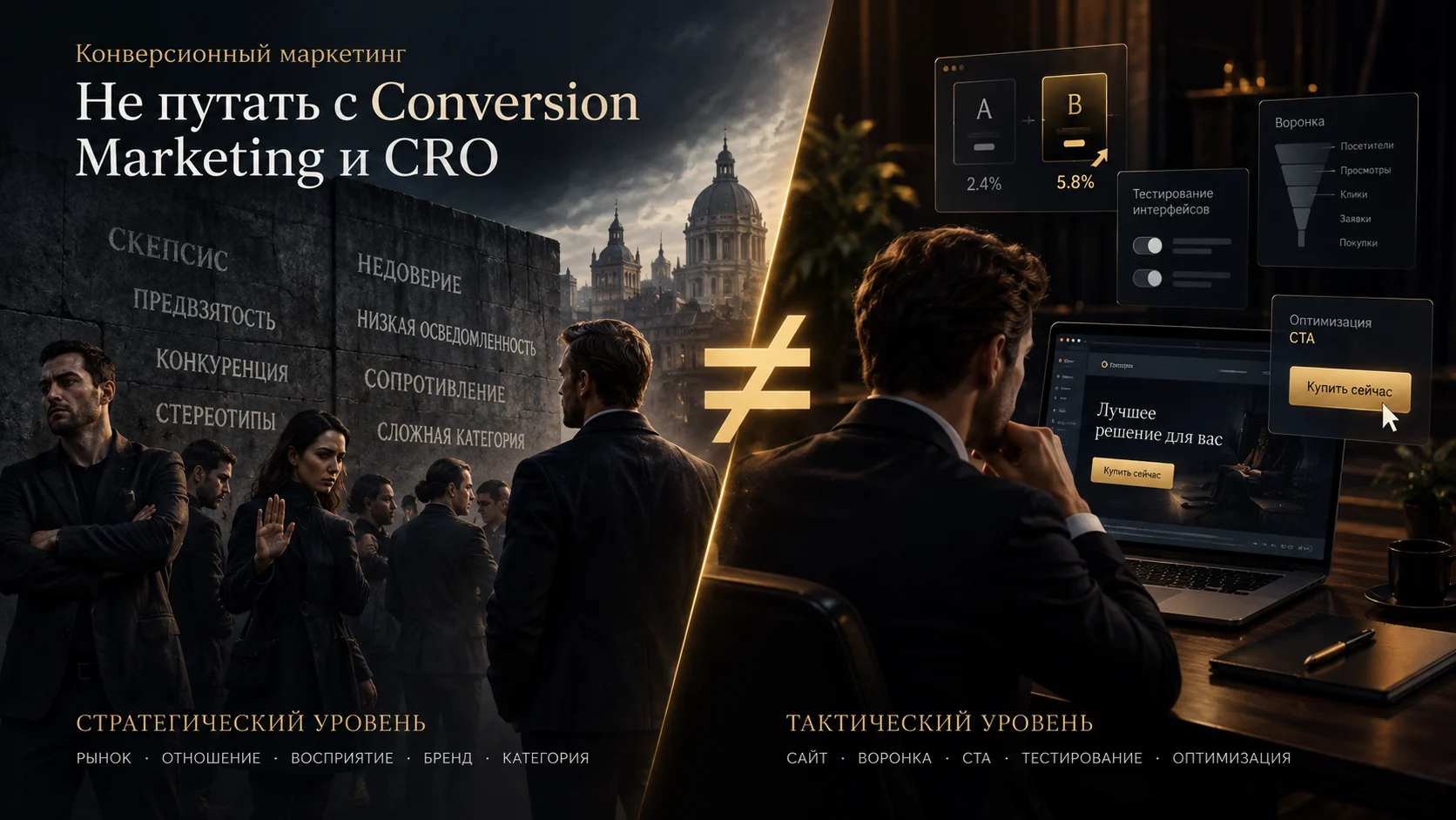 Отличие классического конверсионного маркетинга от conversion marketing и CRO