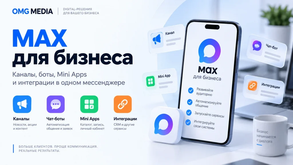 MAX для бизнеса: каналы, чат-боты, Mini Apps и интеграции