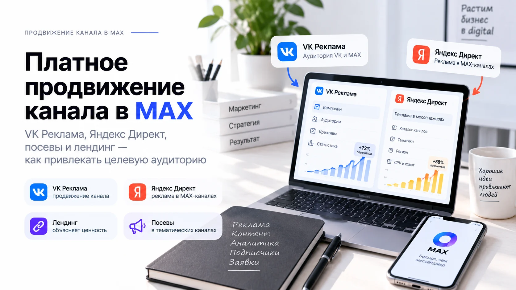 Платные способы продвижения канала в MAX