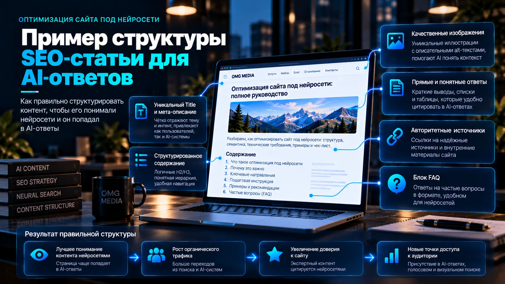 Пример структуры SEO-статьи для использования в AI-ответах