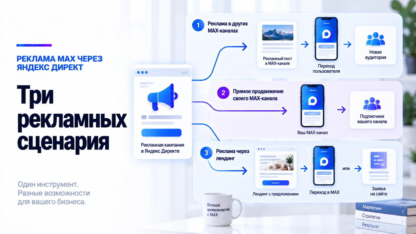 Три сценария рекламы MAX через Яндекс Директ